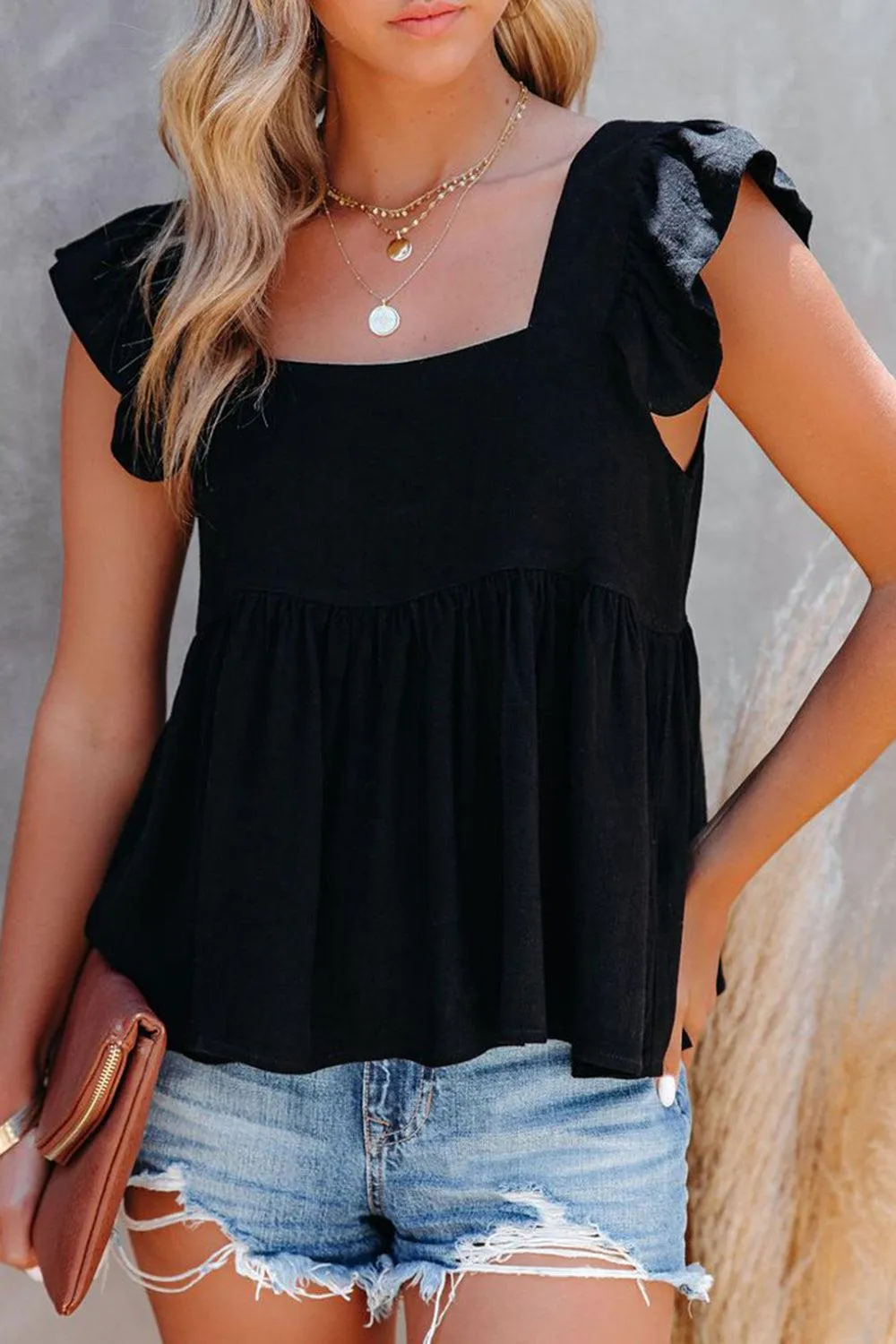 Everyday Chic Square Neck Babydoll Top
