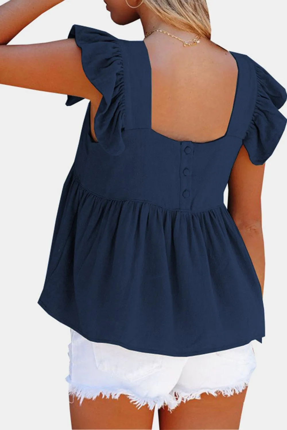 Everyday Chic Square Neck Babydoll Top