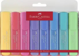 Faber Castell Pastel Highlighter Textliner Marker Pen in Assorted Colors - Pack of 8