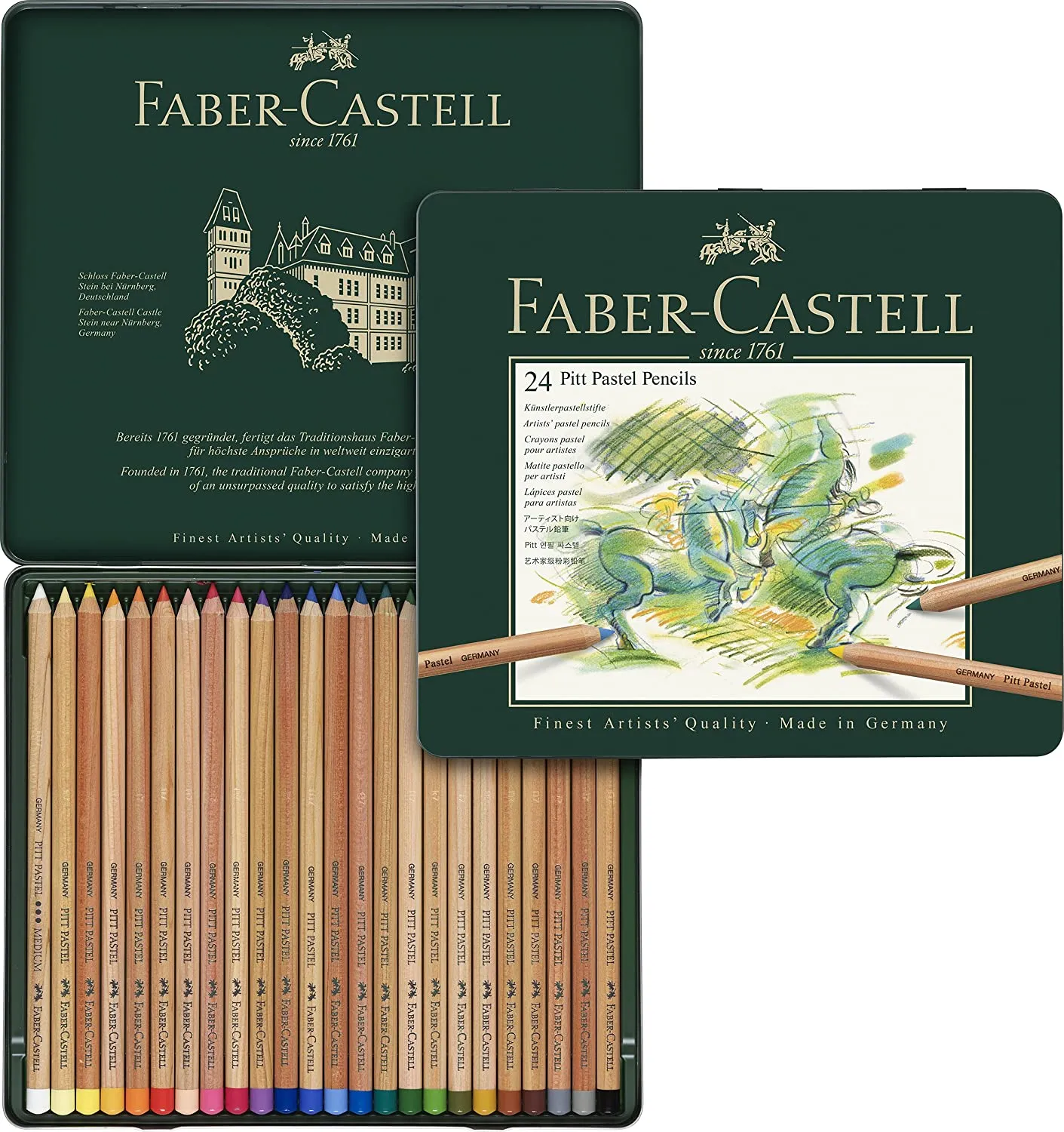 FABER-CASTELL PITT Pastel Pencils Tin of 24 colors