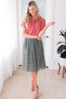 Fall Blooms Modest Pleated Skirt