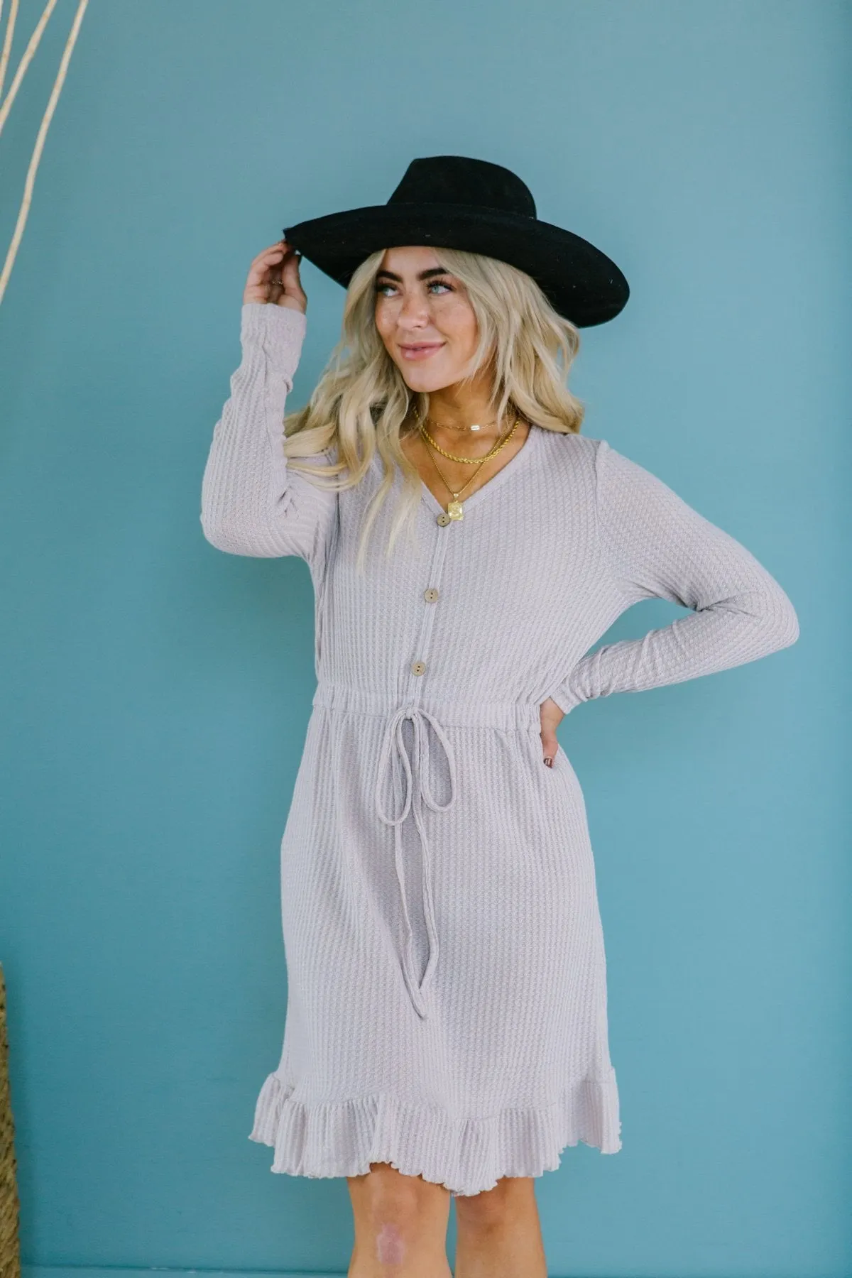 Fall Knit Button Dress