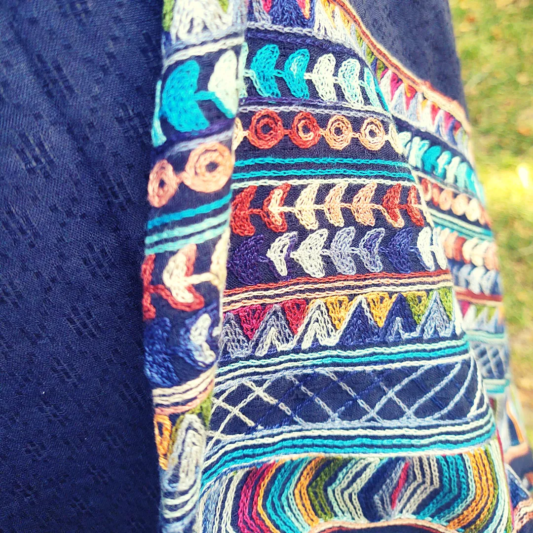 Fallon Embroidered Sleeve Poncho