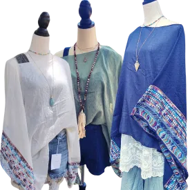 Fallon Embroidered Sleeve Poncho
