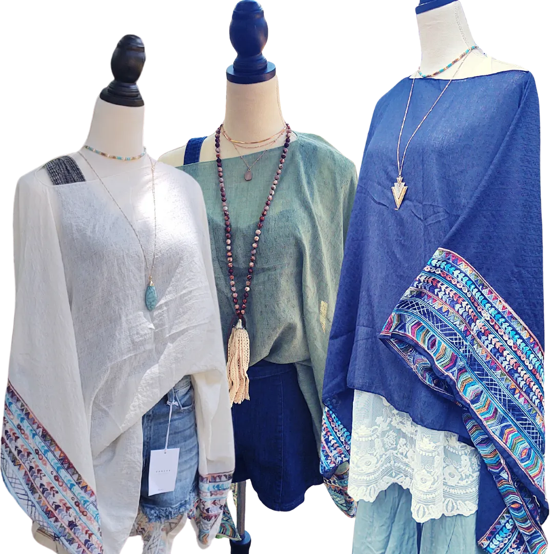 Fallon Embroidered Sleeve Poncho