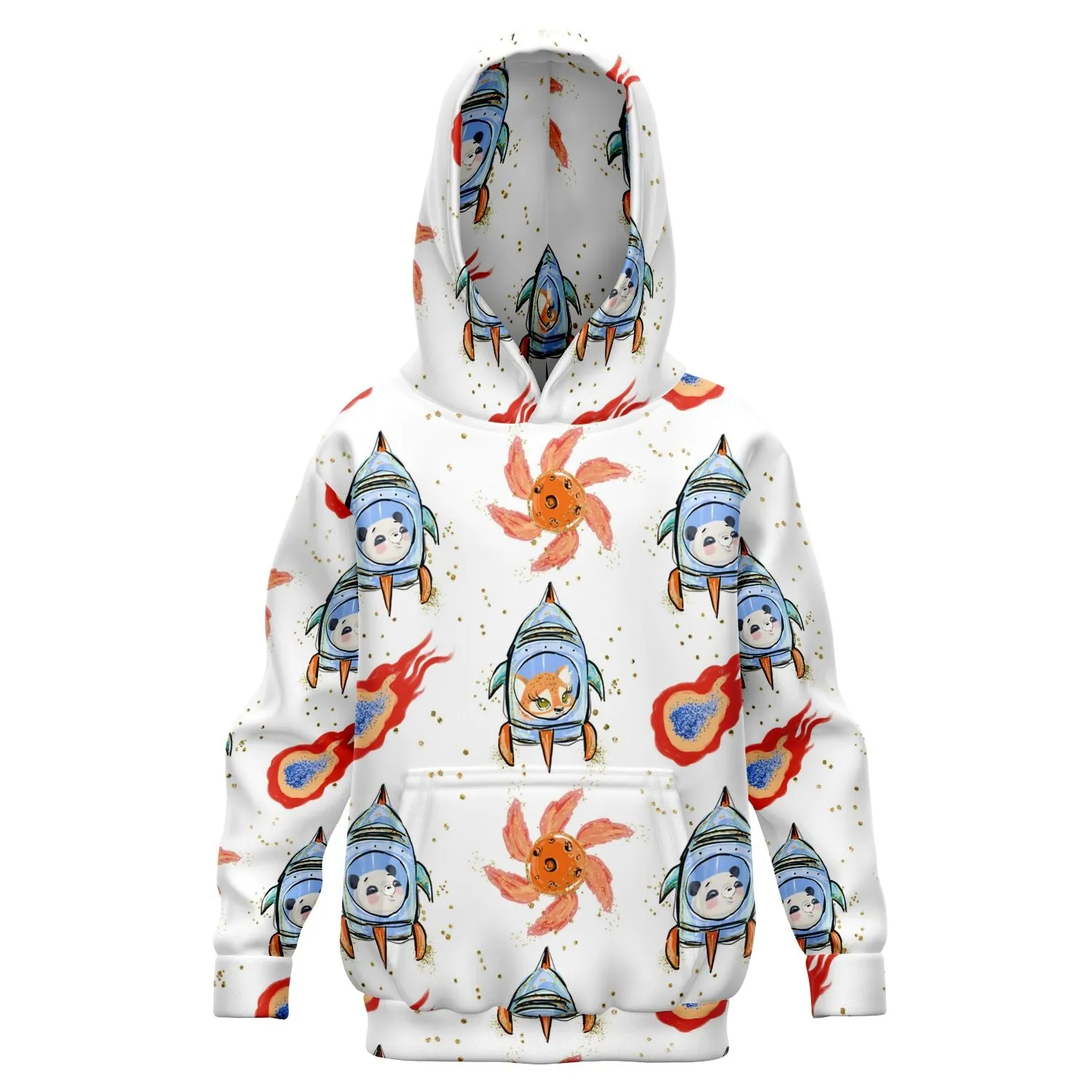 Galactic Shuttle Rocket & Furry Friends Fireball Hoodie