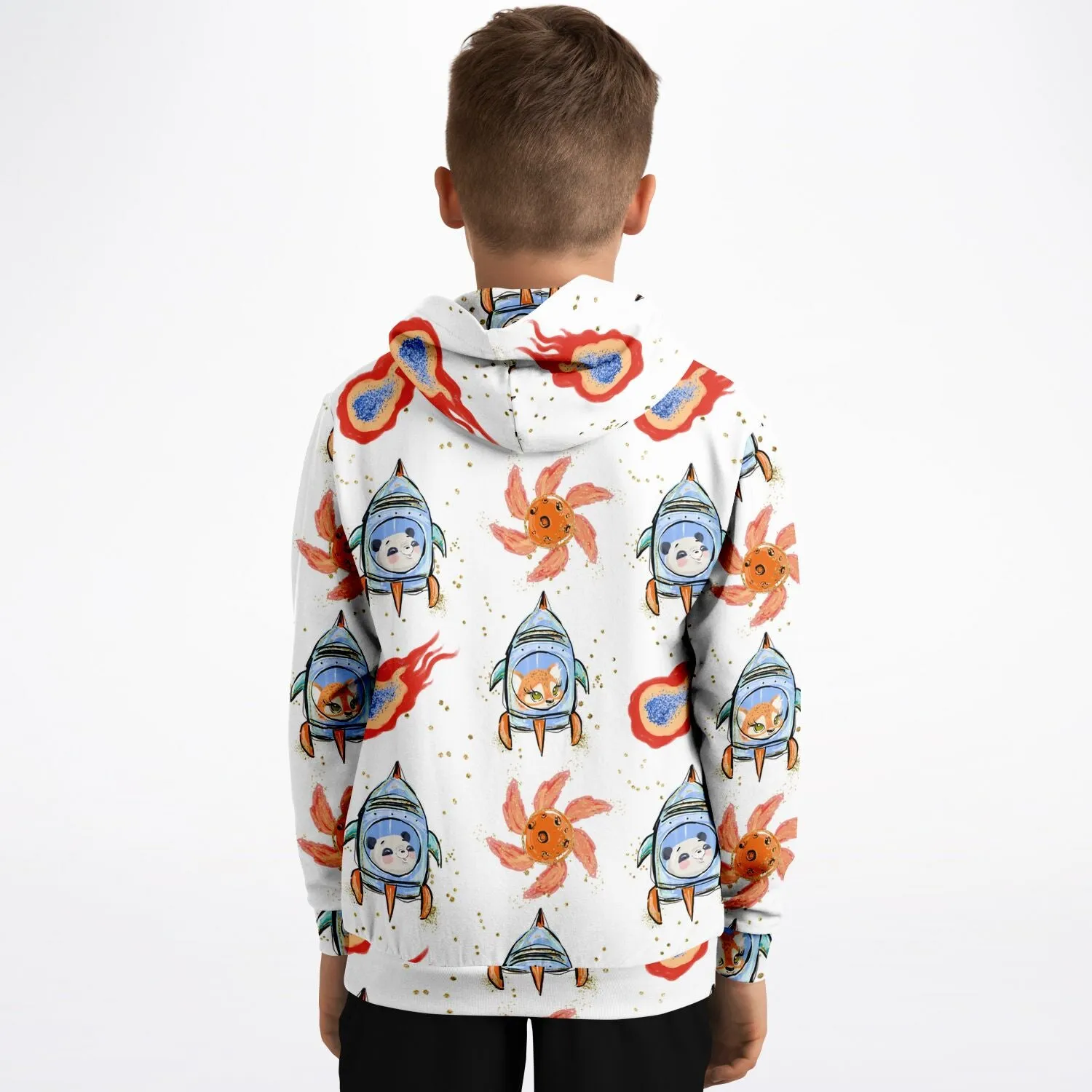 Galactic Shuttle Rocket & Furry Friends Fireball Hoodie