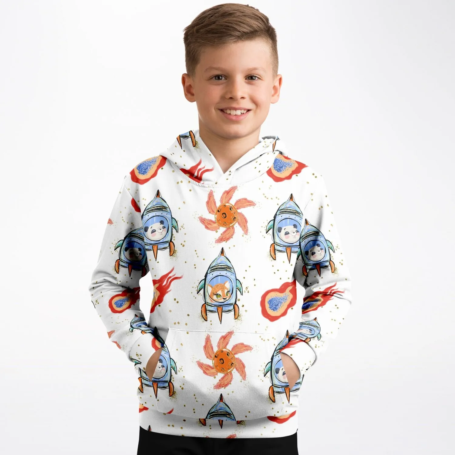 Galactic Shuttle Rocket & Furry Friends Fireball Hoodie