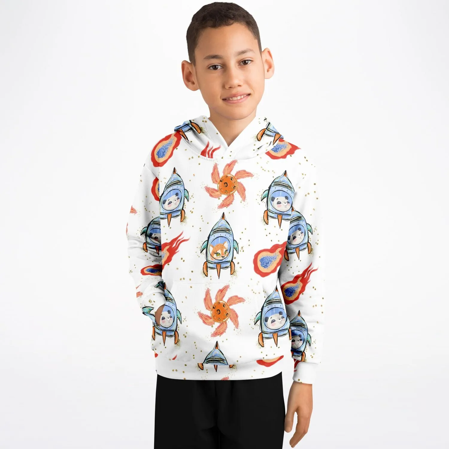 Galactic Shuttle Rocket & Furry Friends Fireball Hoodie