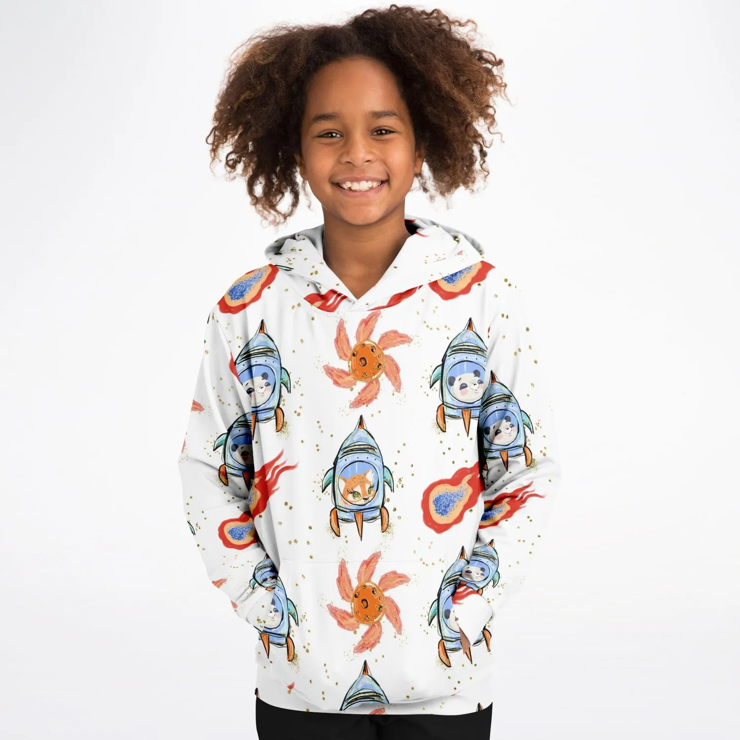 Galactic Shuttle Rocket & Furry Friends Fireball Hoodie