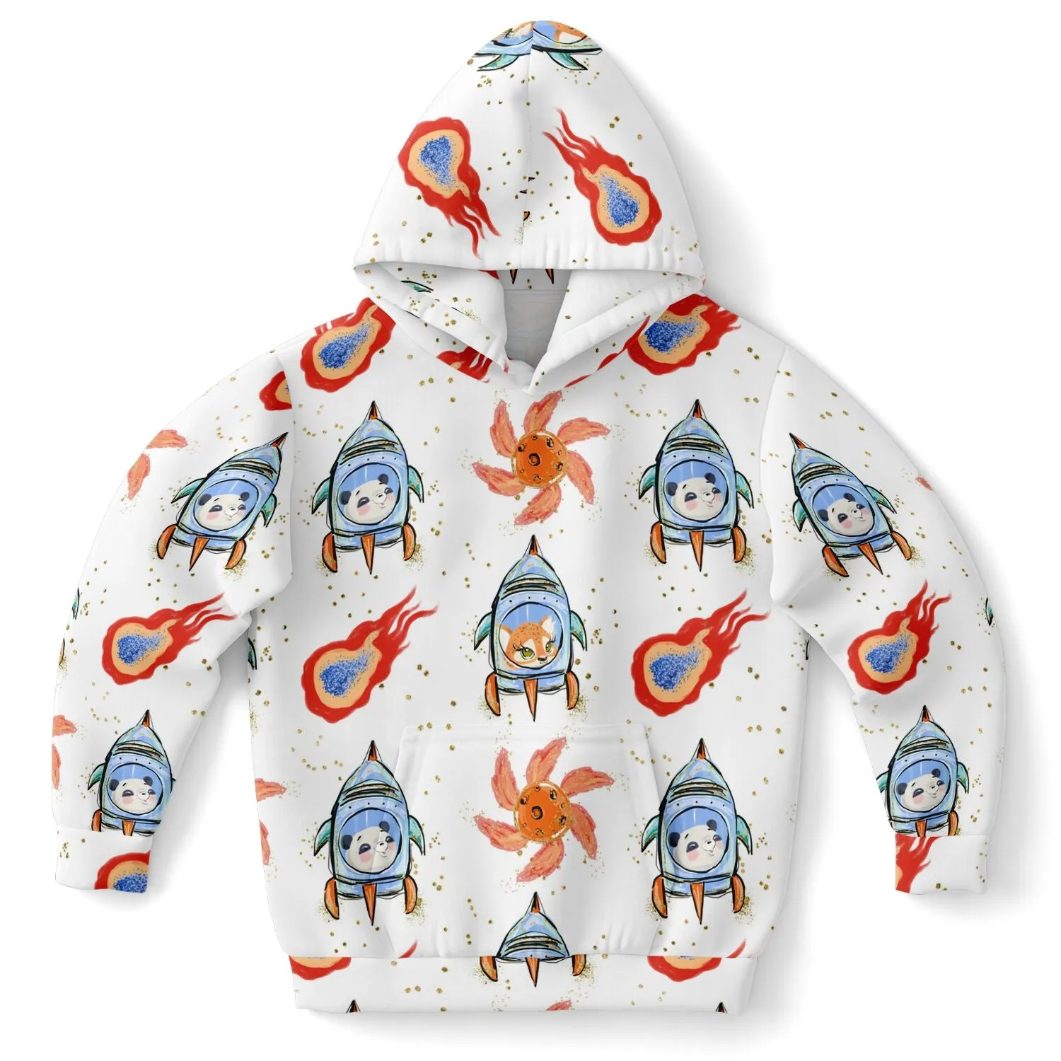 Galactic Shuttle Rocket & Furry Friends Fireball Hoodie