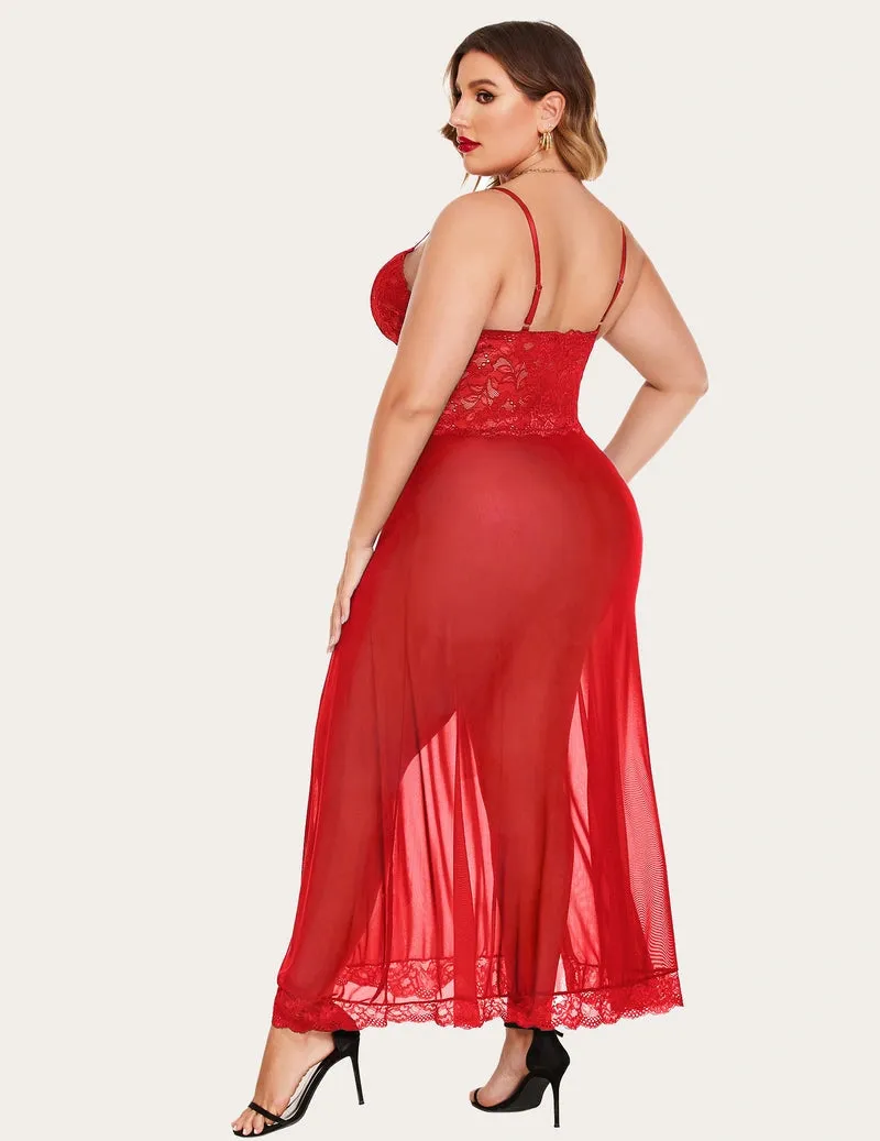 Glamorous Lace Mesh Gown