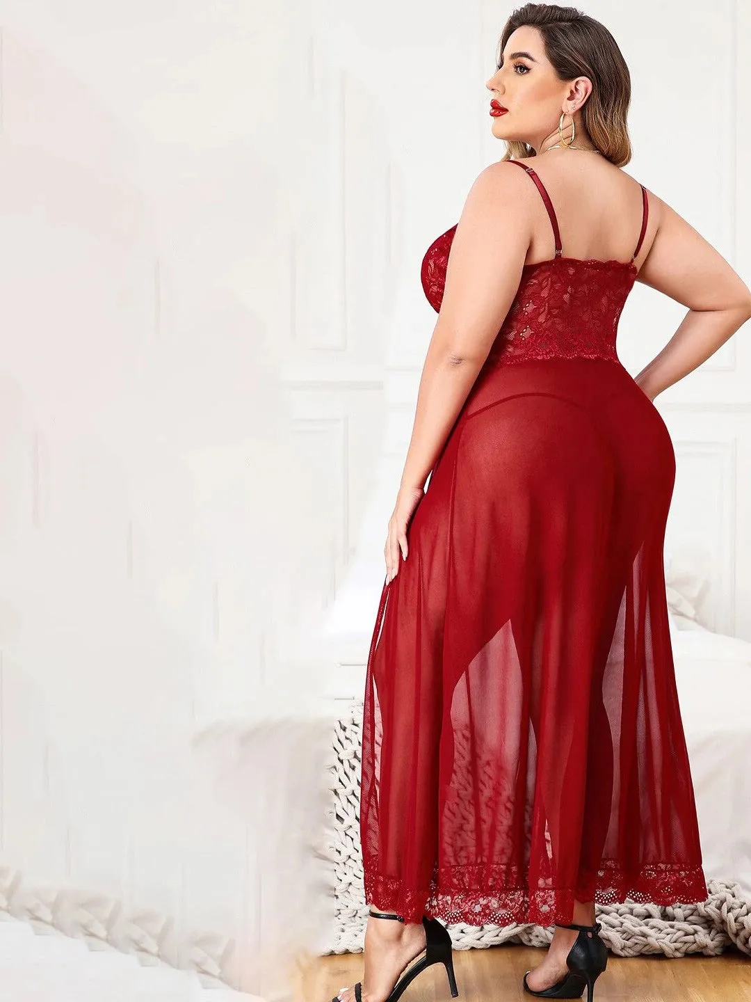 Glamorous Lace Mesh Gown