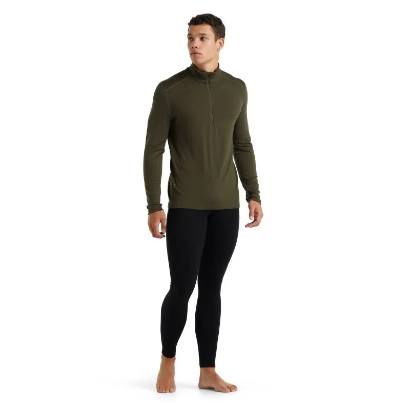 icebreaker Merino Base Layer Men's 260 Tech Top Long Sleeve Half Zip - Black