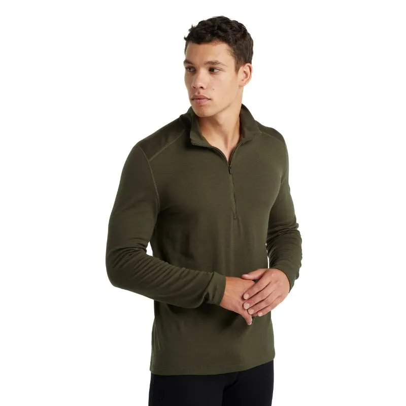 icebreaker Merino Base Layer Men's 260 Tech Top Long Sleeve Half Zip - Black