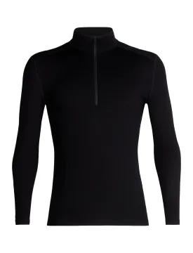 icebreaker Merino Base Layer Men's 260 Tech Top Long Sleeve Half Zip - Black