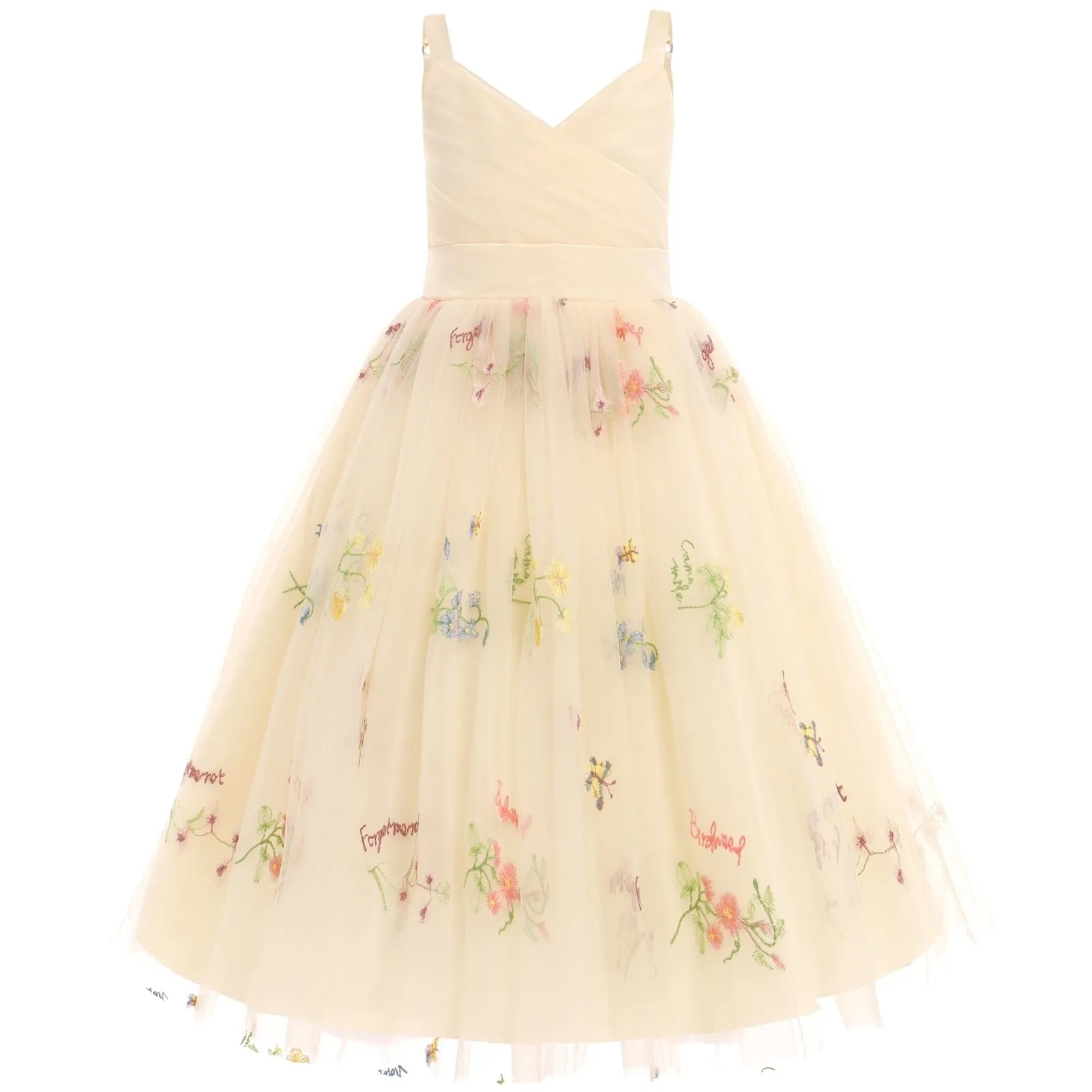 IDOPIP Flower Girl Dresses for Wedding Spaghetti Strap Tulle Princess Pageant Birthday Party Gown