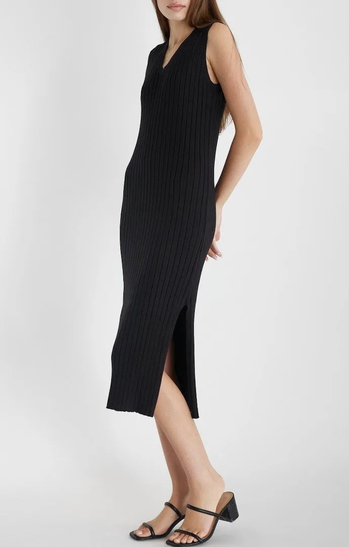 Janessa Black Ribbed Dress