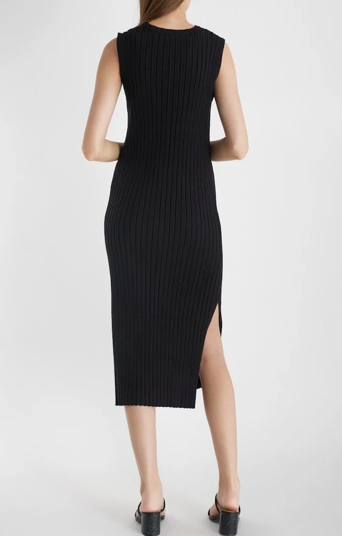 Janessa Black Ribbed Dress