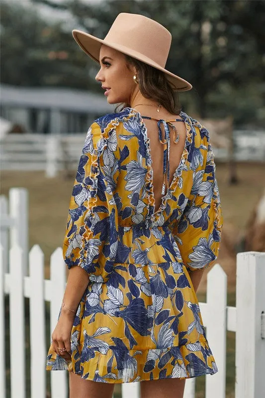 Kaili Babydoll Dress in Yellow