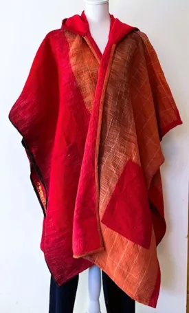 Kantha Bae Knee Length Poncho Coat - Blazes