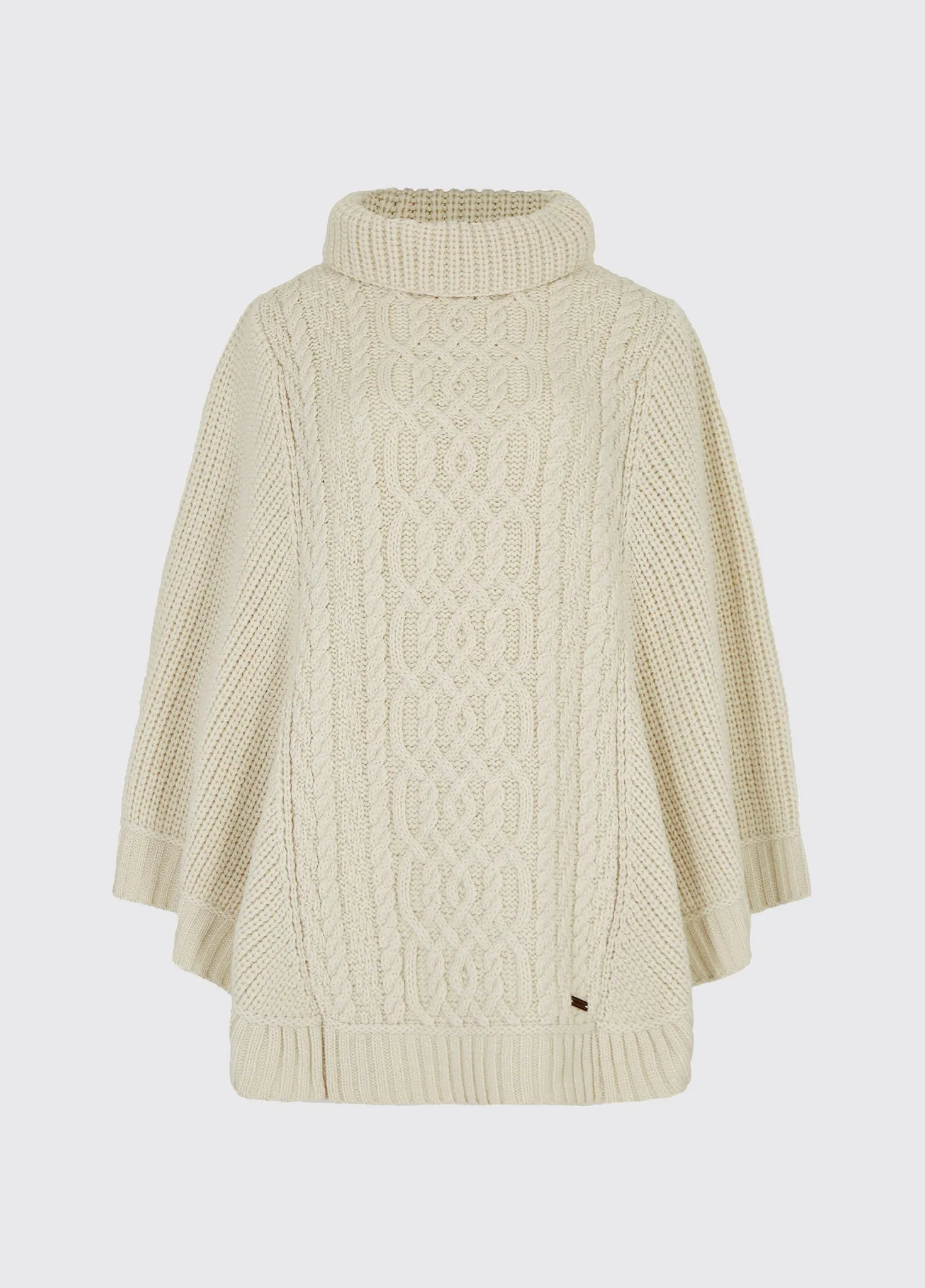 Kilronan Women’s Merino Poncho - Cream