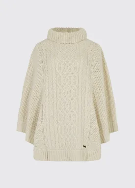Kilronan Women’s Merino Poncho - Cream