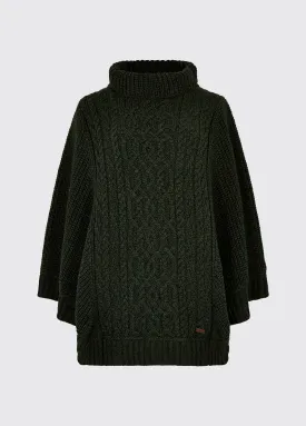 Kilronan Women’s Merino Poncho - Olive
