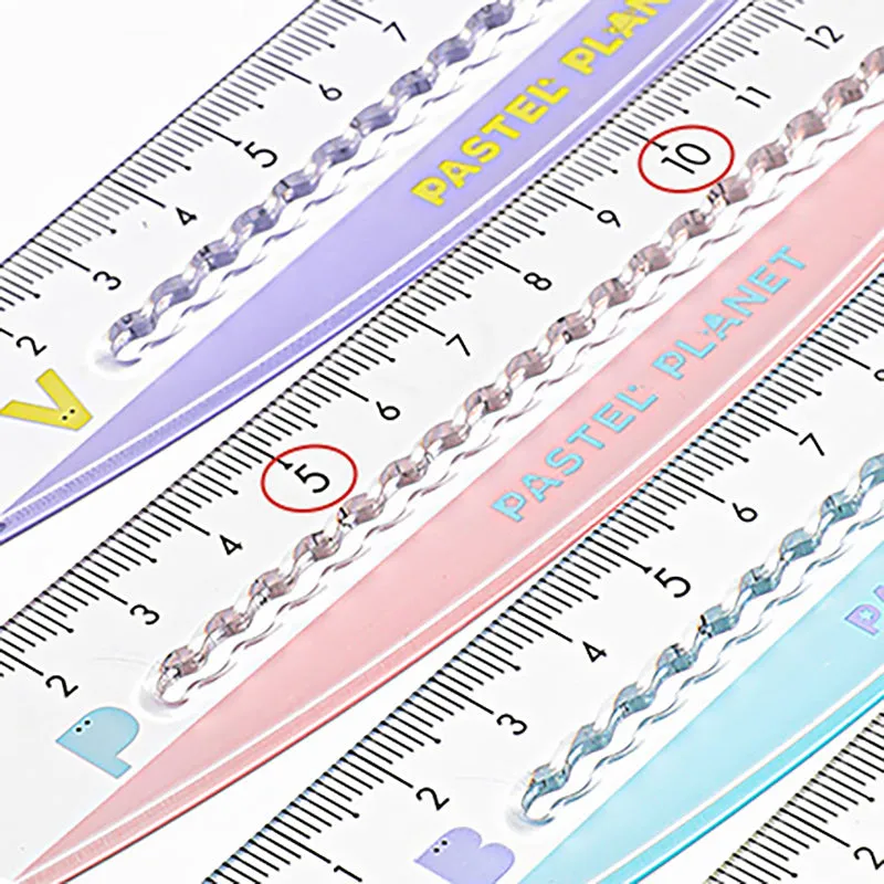 KOKUYO Pastel Cookie Sora Pastel Planet Wave 15cm Ruler