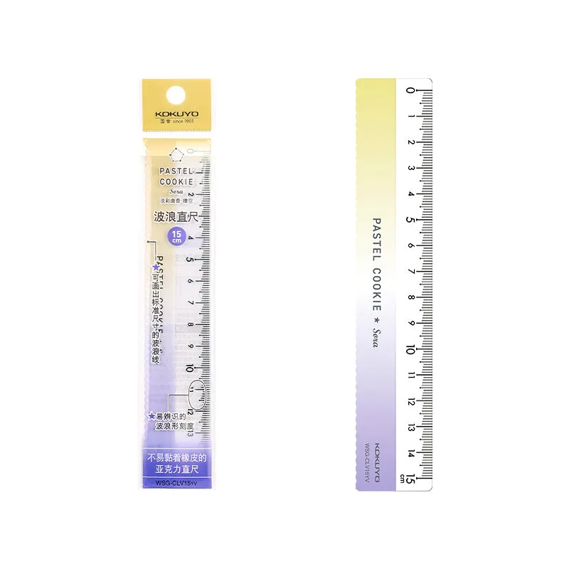 KOKUYO Pastel Cookie Sora Pastel Planet Wave 15cm Ruler