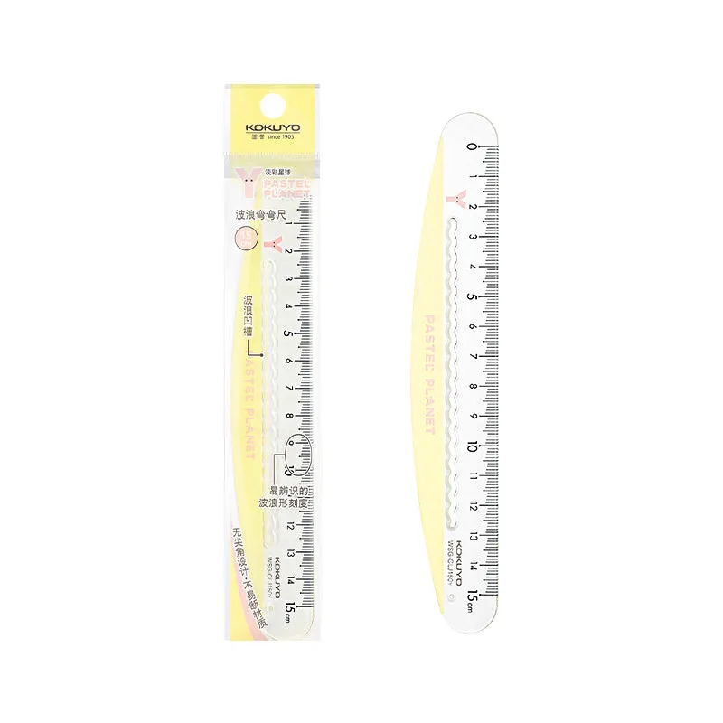 KOKUYO Pastel Cookie Sora Pastel Planet Wave 15cm Ruler