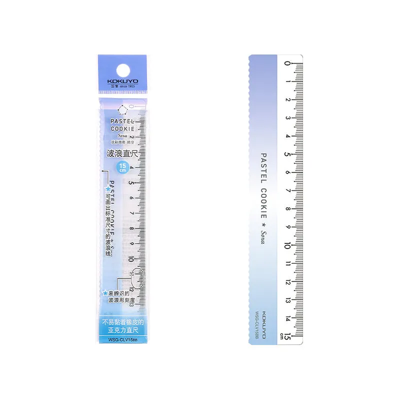 KOKUYO Pastel Cookie Sora Pastel Planet Wave 15cm Ruler