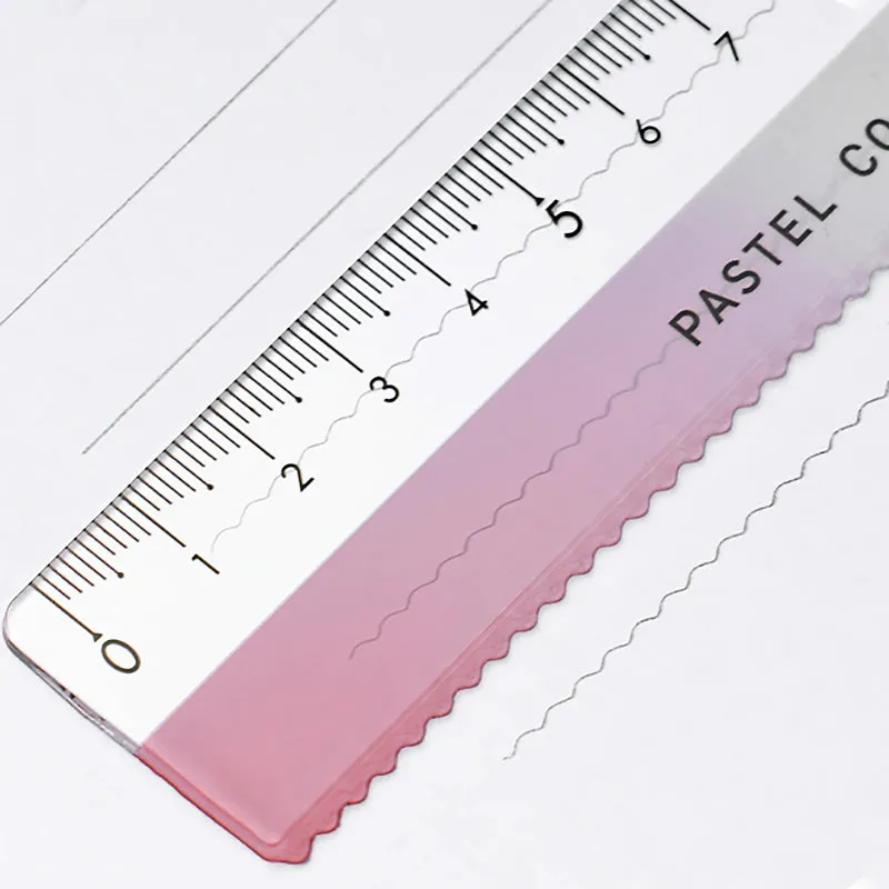 KOKUYO Pastel Cookie Sora Pastel Planet Wave 15cm Ruler