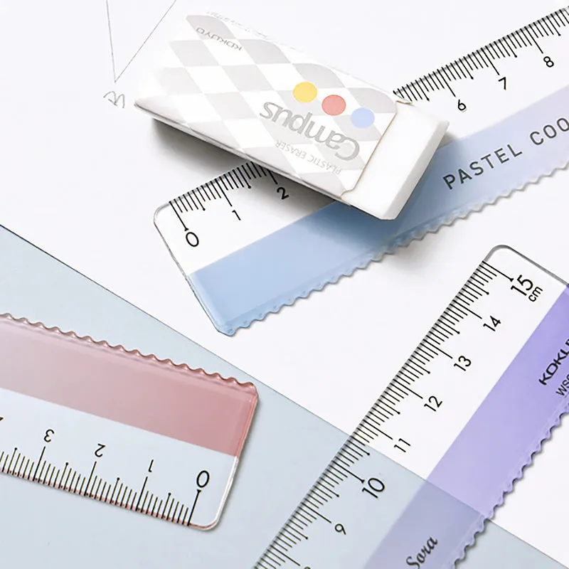 KOKUYO Pastel Cookie Sora Pastel Planet Wave 15cm Ruler