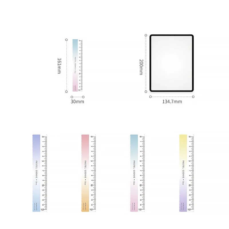 KOKUYO Pastel Cookie Sora Pastel Planet Wave 15cm Ruler