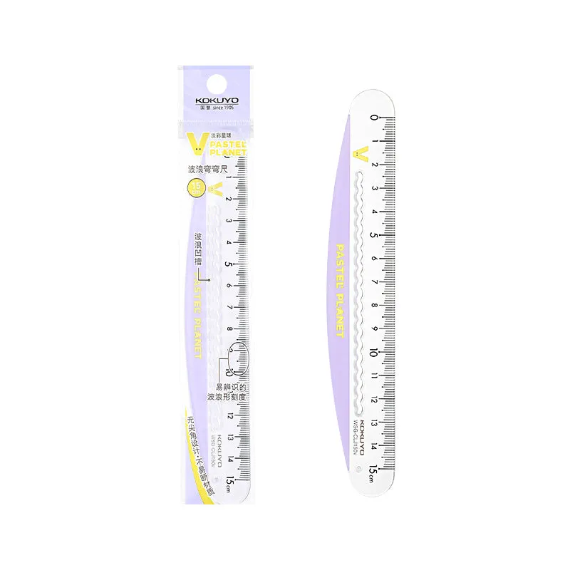 KOKUYO Pastel Cookie Sora Pastel Planet Wave 15cm Ruler