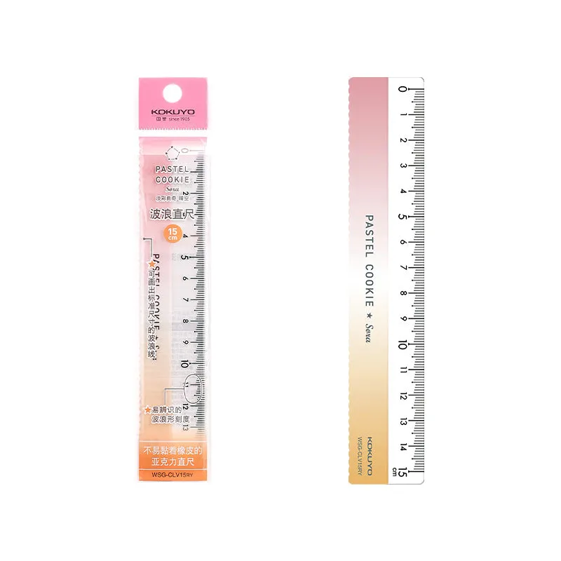 KOKUYO Pastel Cookie Sora Pastel Planet Wave 15cm Ruler