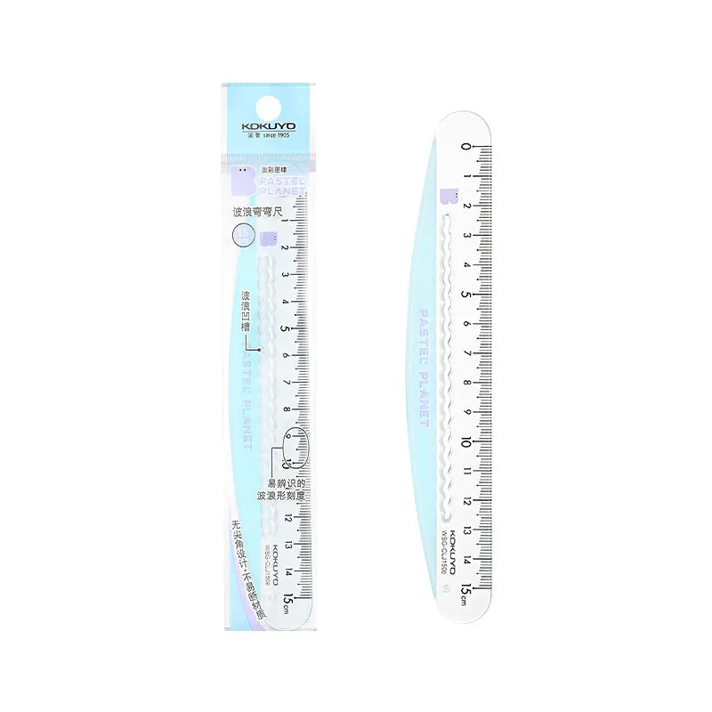 KOKUYO Pastel Cookie Sora Pastel Planet Wave 15cm Ruler