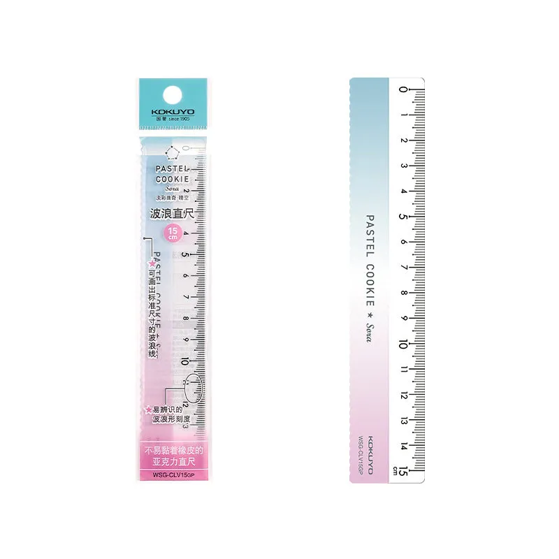 KOKUYO Pastel Cookie Sora Pastel Planet Wave 15cm Ruler