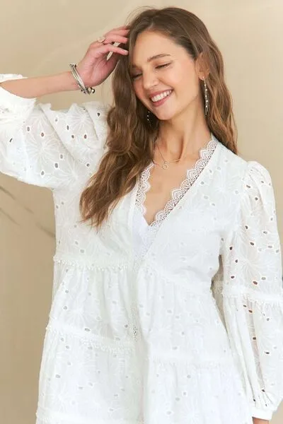 Lace Eyelet Babydoll Dress