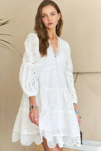 Lace Eyelet Babydoll Dress