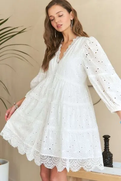 Lace Eyelet Babydoll Dress