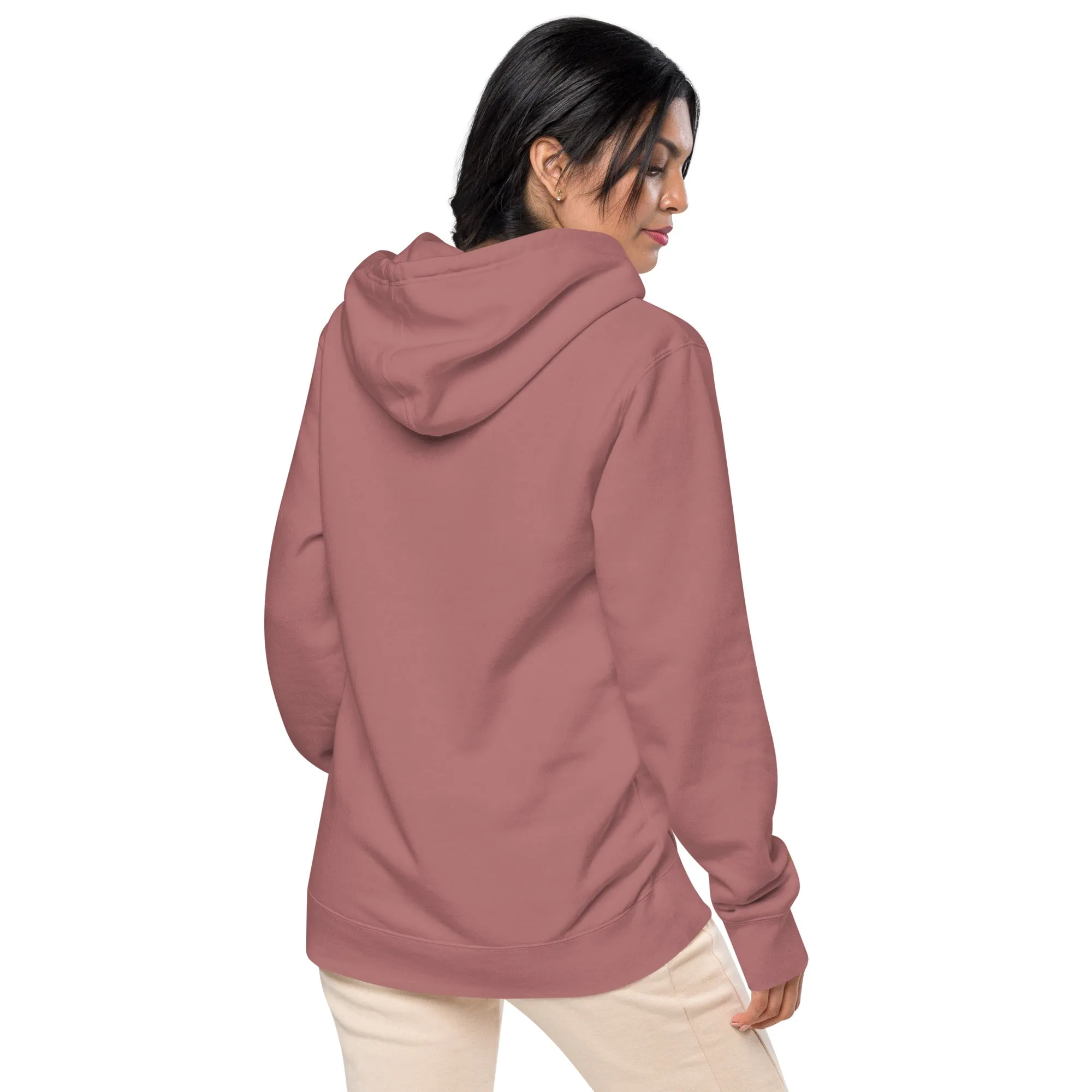 Ladybug Floral Embroidered Design Unisex Pigment-Dyed Hoodie