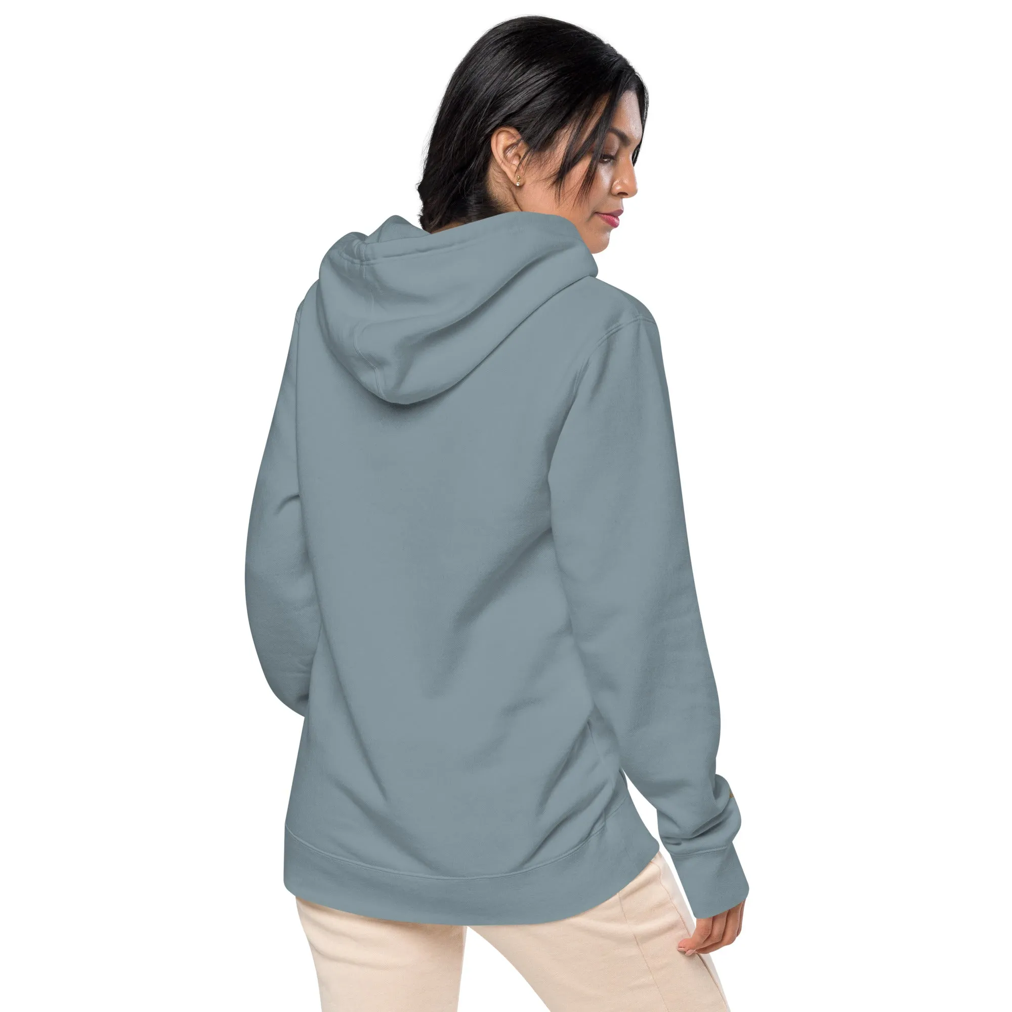 Ladybug Floral Embroidered Design Unisex Pigment-Dyed Hoodie
