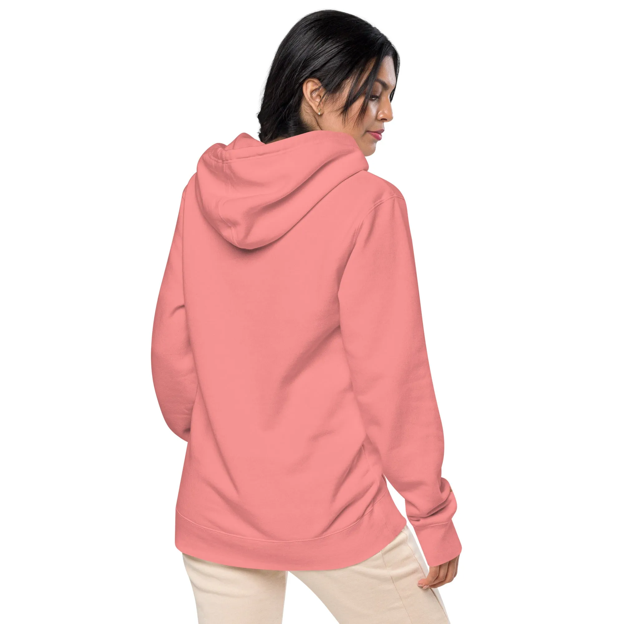 Ladybug Floral Embroidered Design Unisex Pigment-Dyed Hoodie