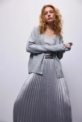 Lamee Pleated Skirt - Mist