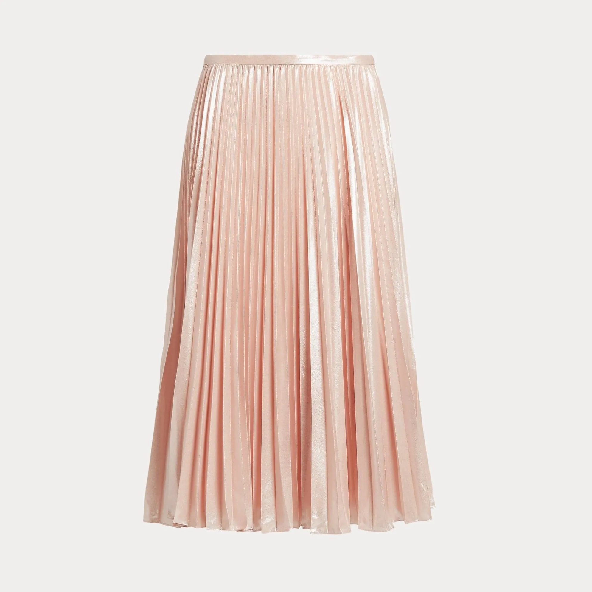 Lauren Ralph Lauren Pleated Metallic Chiffon Skirt Blush
