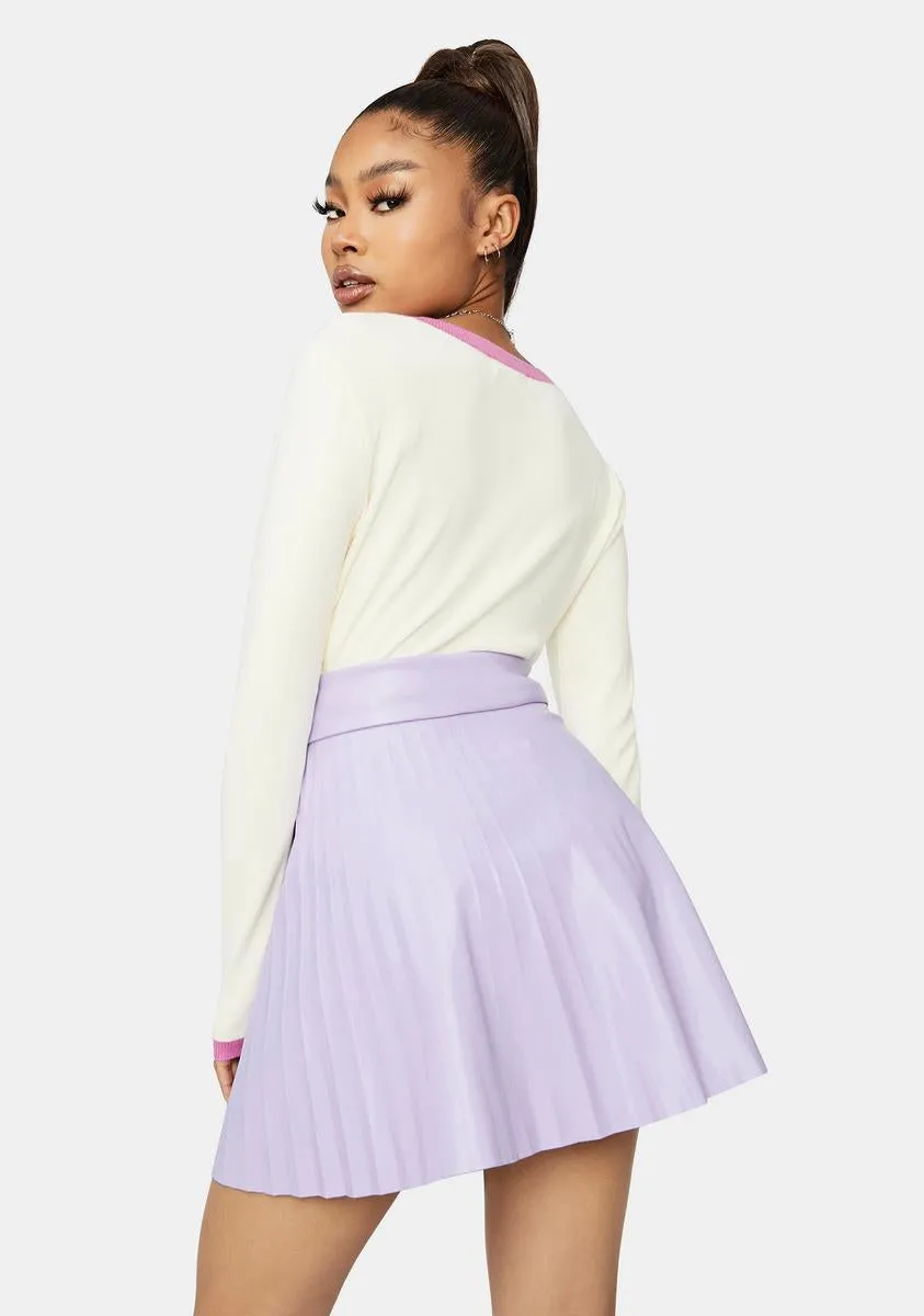 Lilac Satisfy My Vibe Vegan Leather Mini Skirt
