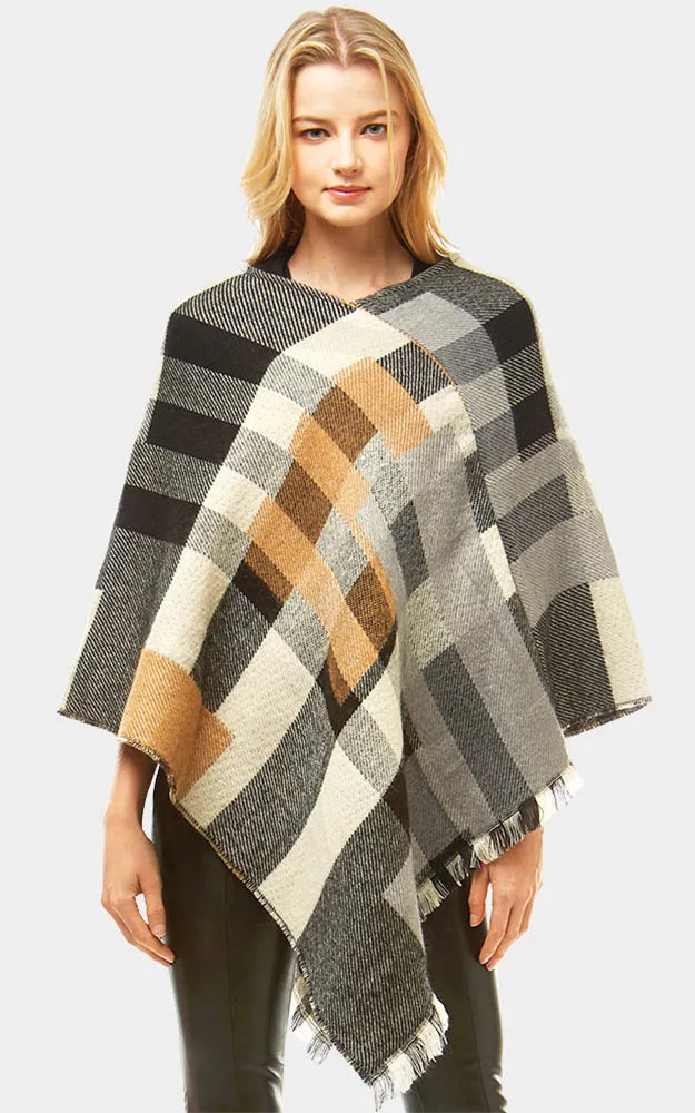 LOF902 Basic Cashmere Blend Poncho