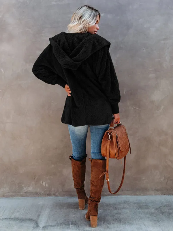 Long Sleeve Hooded Plush Jacket